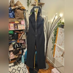 Vintage Elegant Black Halter Jumpsuit